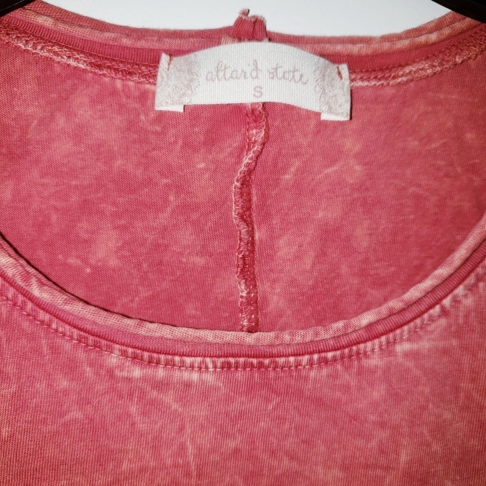 Altar'd State Acid Wash Rust Red Ruffle Tunic - Picture 5 of 5